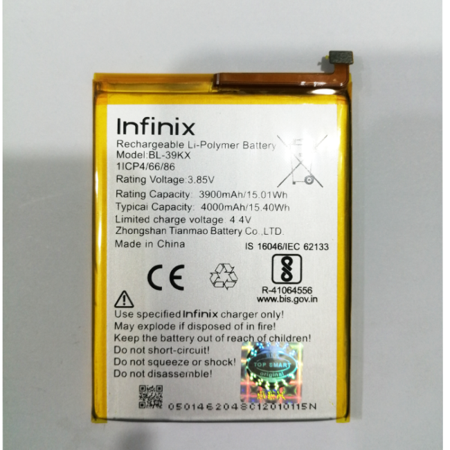 Infinix S4 Battery X626 X626b X625d Bl 39kx 100 Original 4000mah